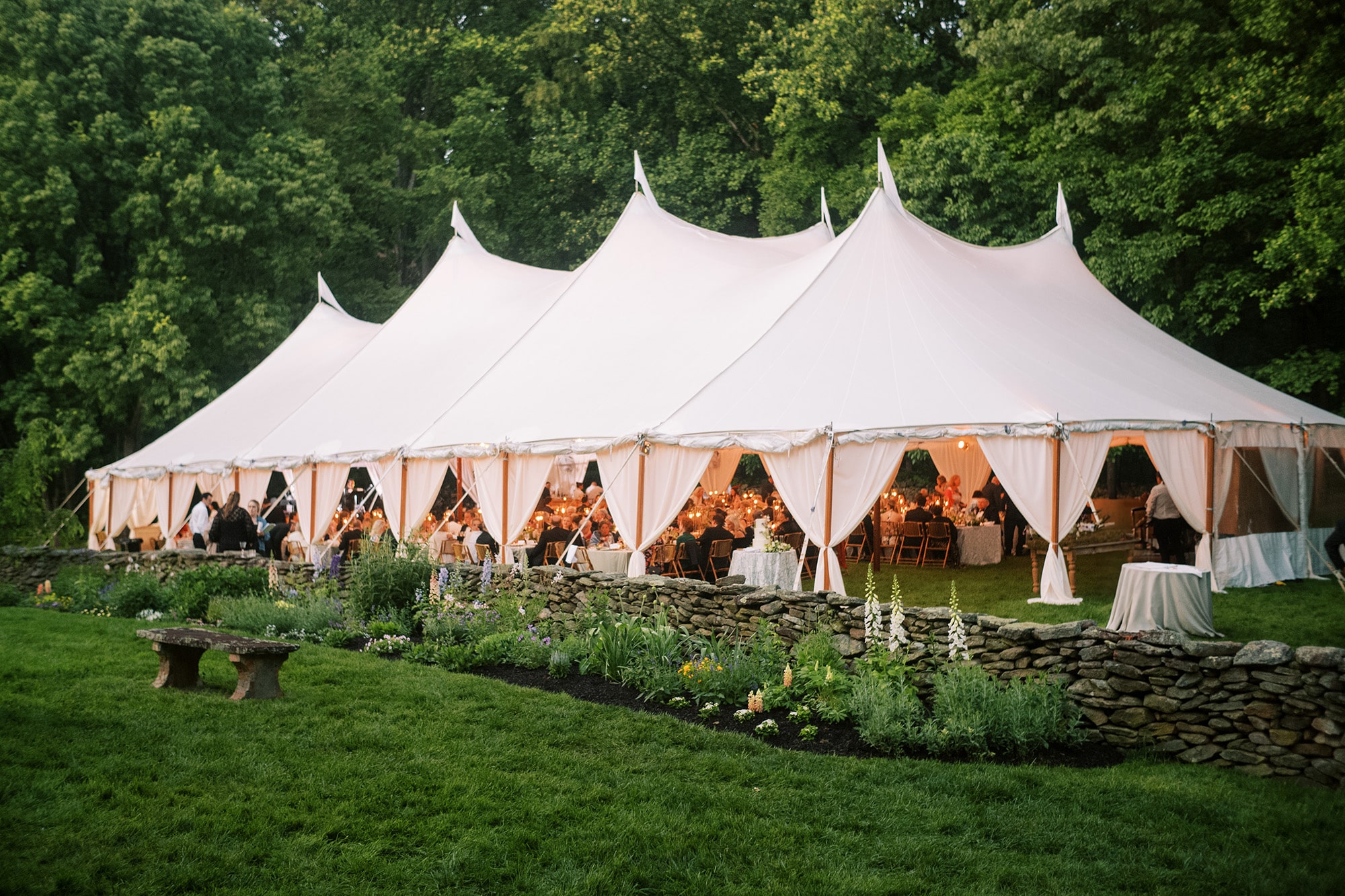 Luxury wedding tent outside