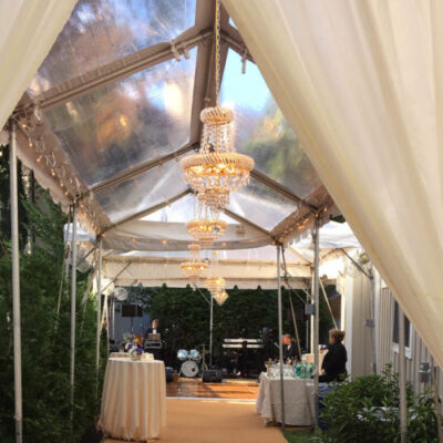 entrance marquee with French Empire and French Rounded chandeliers 500x500